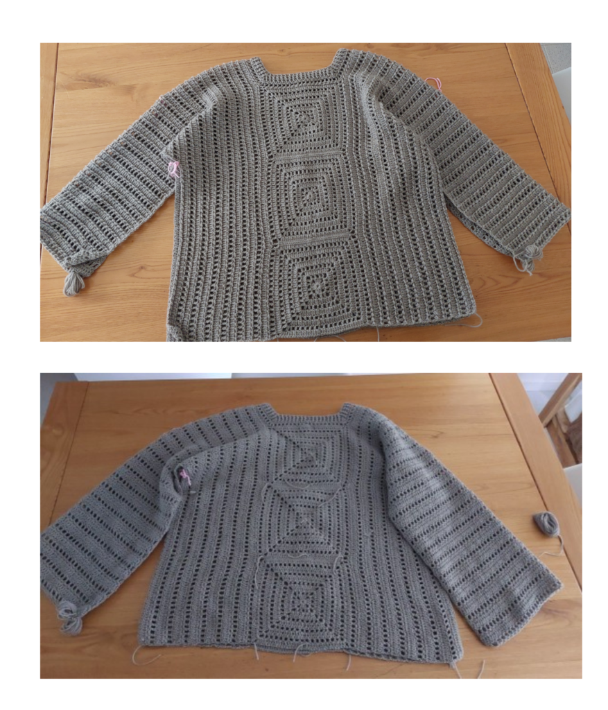 Sleeve Finishing Closing the Sides:Join the sides of the sleeves using slip stitches or a yarn needle.