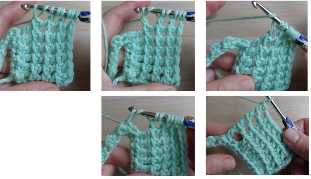 The step by step guide for checkered crochet stitch
