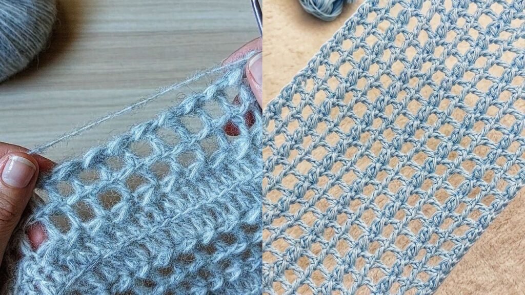 easy guide ho wto crochet 2 rows of mesh stitch at the same time