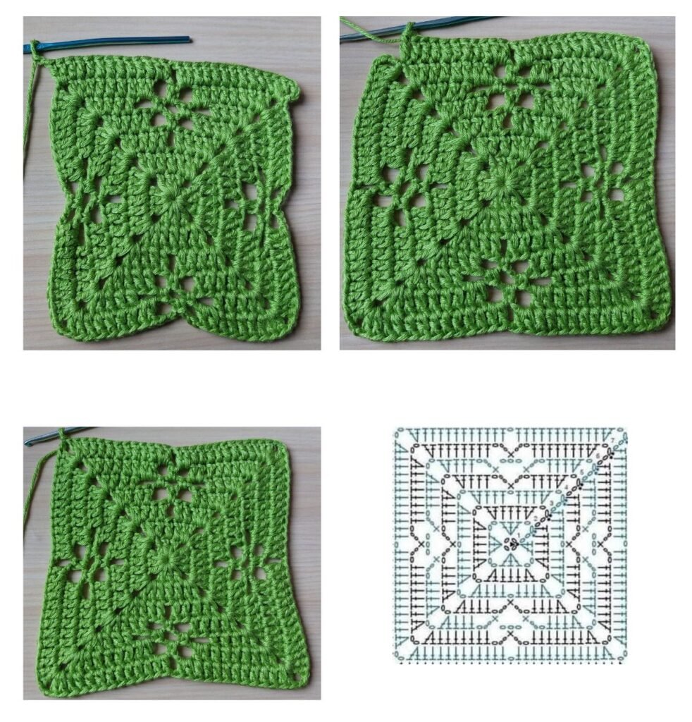 How to crochet granny square
