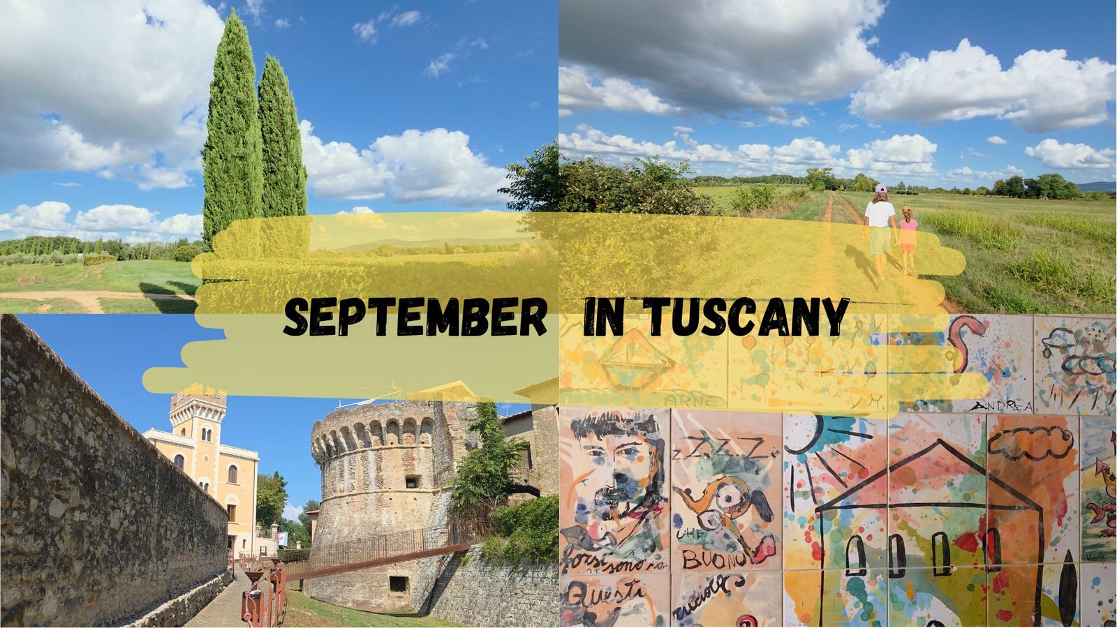 Rolling Tuscan hills with a historic city of art in the background
