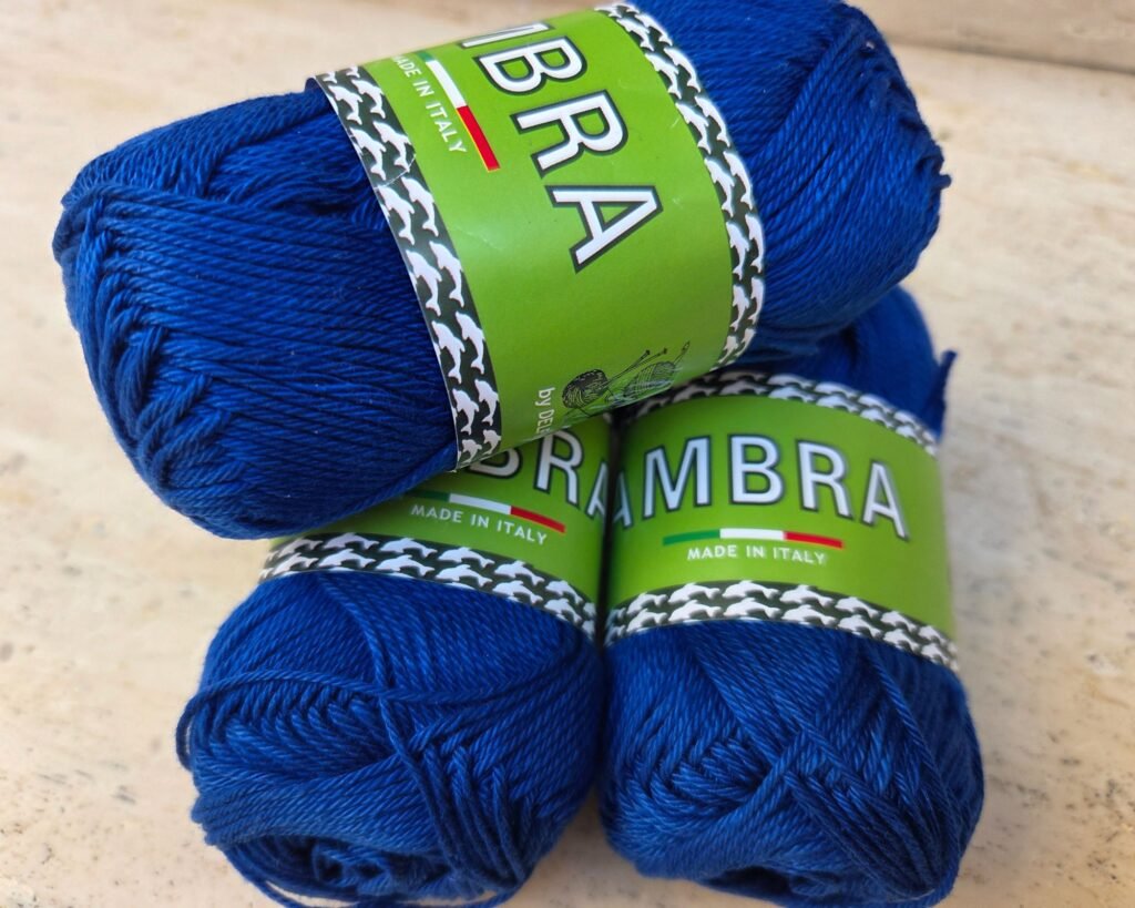 Cotton Yarn Ambra in ocean blue - used for handmade crochet top