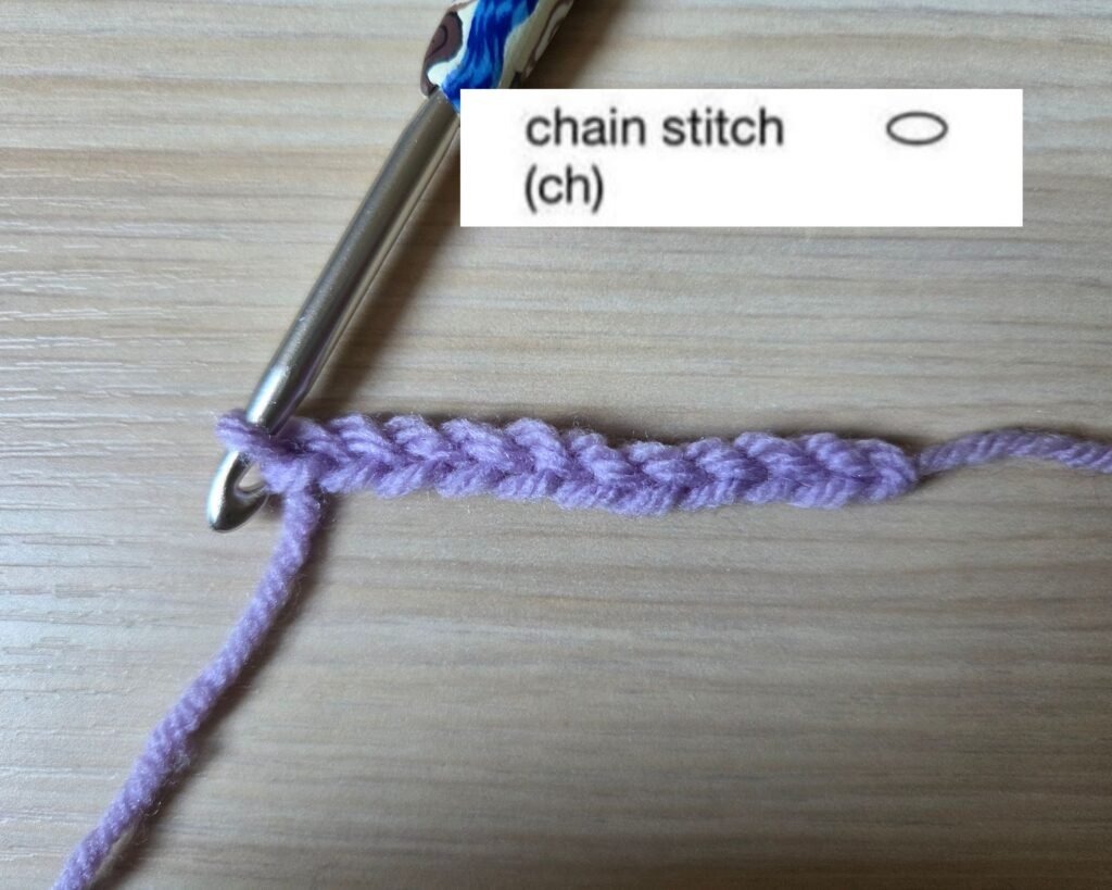 Crochet foundation chains with matching stitch chart for beginners
